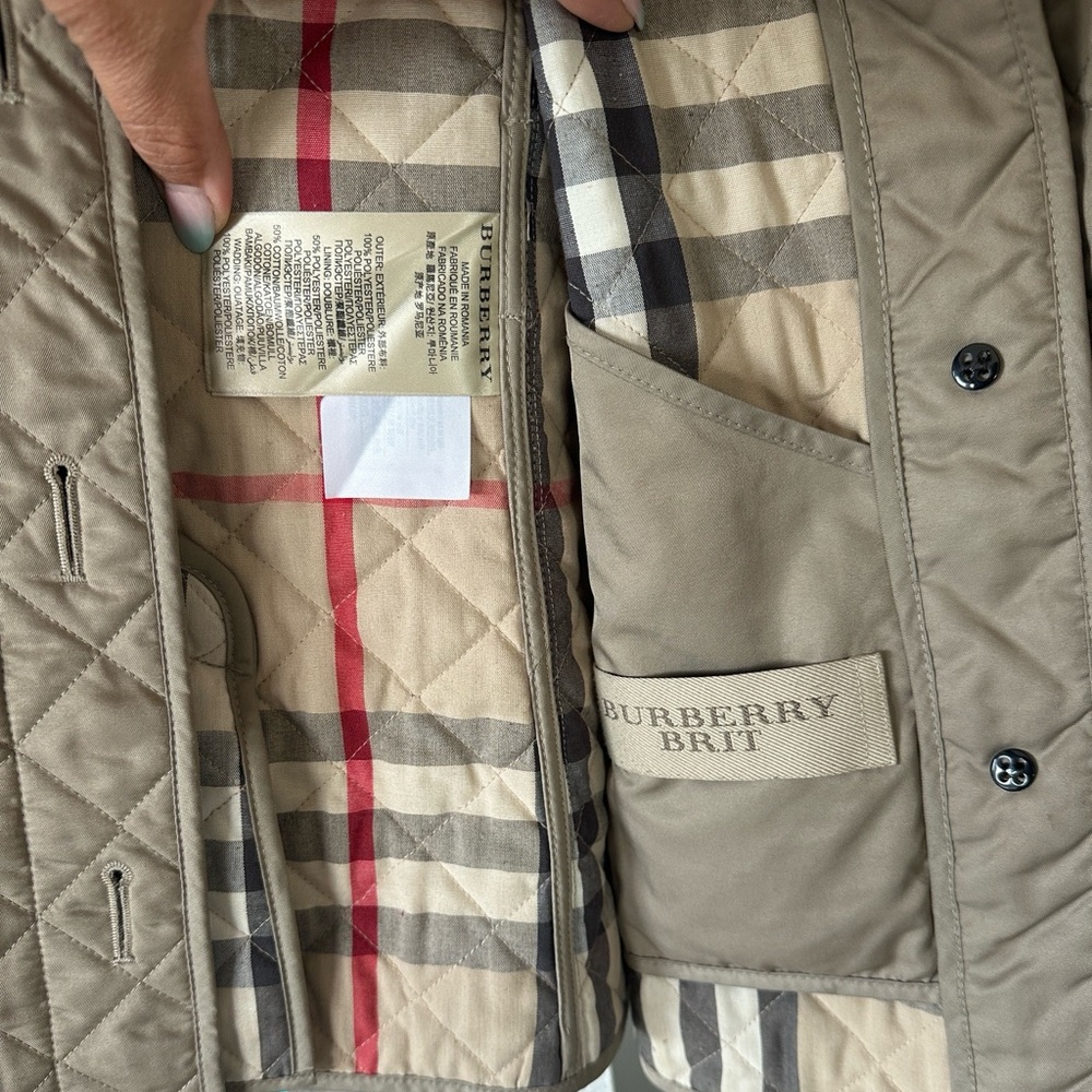 Burberry Quilted Jacket in Olive Green